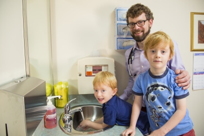 Dr. Andrew Thompson, St. Luke's infectious disease specialist, and his sons